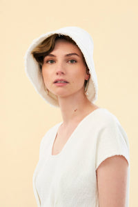 LOUISE HAT in White Cotton