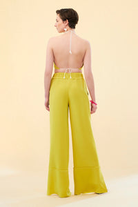 ROO PANT in Chartreuse Silk