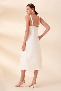 IDA DRESS in White Denim